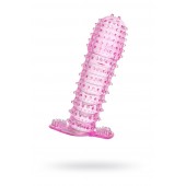 Гелевая розовая насадка с шипами - 12 см. - Toyfa Basic - в Сызрани купить с доставкой