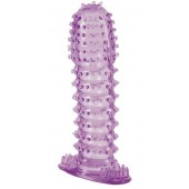 Гелевая фиолетовая насадка с шипами - 12 см. - Toyfa Basic - в Сызрани купить с доставкой