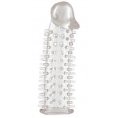 Прозрачная насадка на половой член с закрытой головкой и шипами - 12,5 см. - Toyfa Basic - в Сызрани купить с доставкой