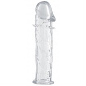 Гладкая прозрачная насадка с усиками под головкой - 12,5 см. - Toyfa Basic - в Сызрани купить с доставкой