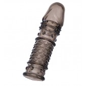 Дымчатая закрытая насадка ToyFa XLover с чешуйками и пупырышками - 13,5 см. - ToyFa - в Сызрани купить с доставкой