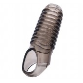 Дымчатая насадка с рёбрышками и подхватом мошонки ToyFa XLover - 12,5 см. - ToyFa - в Сызрани купить с доставкой