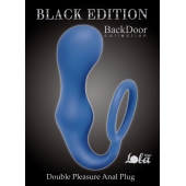 Синее эрекционное кольцо с анальной пробкой Double Pleasure Anal Plug - Lola Games - в Сызрани купить с доставкой