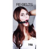 Чёрный кожаный чокер-кляп Tyra Black - Rebelts - купить с доставкой в Сызрани