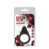 Чёрное эрекционное кольцо LIT-UP SILICONE STIMU RING 1 BLACK - Dream Toys - в Сызрани купить с доставкой