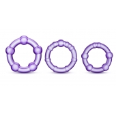 Набор из 3 фиолетовых эрекционных колец Stay Hard Beaded Cockrings - Blush Novelties - в Сызрани купить с доставкой