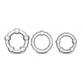 Набор из 3 прозрачных эрекционных колец Stay Hard Beaded Cockrings - Blush Novelties - в Сызрани купить с доставкой