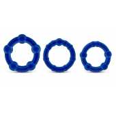 Набор из 3 синих эрекционных колец Stay Hard Beaded Cockrings - Blush Novelties - в Сызрани купить с доставкой