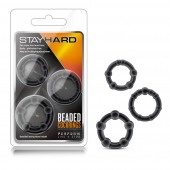 Набор из 3 чёрных эрекционных колец Stay Hard Beaded Cockrings - Blush Novelties - в Сызрани купить с доставкой