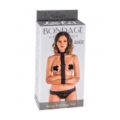 Ошейник с длинной лентой и наручниками Strap Bondage Kit Plus Size - Lola Games - купить с доставкой в Сызрани
