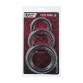 Набор из 3 чёрных эрекционных колец - ToyFa - в Сызрани купить с доставкой