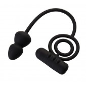 Чёрное эрекционное кольцо с вибропулькой и анальным хвостом - Erotist Adult Toys - в Сызрани купить с доставкой