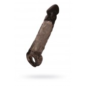 Чёрная насадка на пенис Tс подхватом - 19,5 см. - ToyFa - в Сызрани купить с доставкой