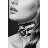 Чёрный тройной чокер с большим кольцом - Bijoux Pour Toi - купить с доставкой в Сызрани