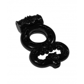 Чёрное эрекционное кольцо Rings Treadle с подхватом - Lola Games - в Сызрани купить с доставкой