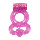 Розовое эрекционное кольцо Rings Treadle с подхватом - Lola Games - в Сызрани купить с доставкой