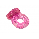 Розовое эрекционное кольцо с вибрацией Rings Axle-pin - Lola Games - в Сызрани купить с доставкой