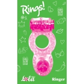 Розовое эрекционное кольцо с вибрацией Rings Ringer - Lola Games - в Сызрани купить с доставкой