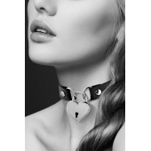 Черный чокер с замком в форме сердца - Bijoux Pour Toi - купить с доставкой в Сызрани