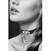 Черный чокер с двумя кольцами - Bijoux Pour Toi - купить с доставкой в Сызрани