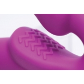 Ярко-розовый безремневой вибрострапон Evoke Vibrating Strapless Silicone Strap-on Dildo - XR Brands - купить с доставкой в Сызрани