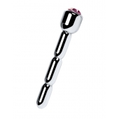 Серебристый уретральный плаг со стразом - 7 см. - ToyFa - купить с доставкой в Сызрани