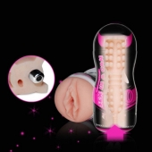 Мастурбатор-вагина Sex In A Can Vibra Vagina Tunnel - Lovetoy - в Сызрани купить с доставкой