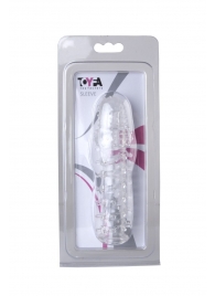 Прозрачная, закрытая насадка с шипами и точками - 13,5 см. - Toyfa Basic - в Сызрани купить с доставкой