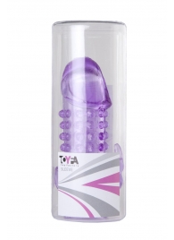 Закрытая фиолетовая насадка с 2 отростками - 13 см. - Toyfa Basic - в Сызрани купить с доставкой