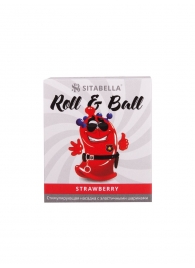 Стимулирующий презерватив-насадка Roll   Ball Strawberry - Sitabella - купить с доставкой в Сызрани