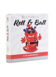 Стимулирующий презерватив-насадка Roll   Ball Strawberry - Sitabella - купить с доставкой в Сызрани