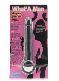 Чёрная насадка на пенис для анальной стимуляции WHATA MAN - 16 см. - Seven Creations - в Сызрани купить с доставкой