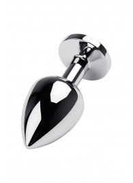 Серебристая коническая анальная пробка с красным кристаллом - 8 см. - ToyFa - купить с доставкой в Сызрани