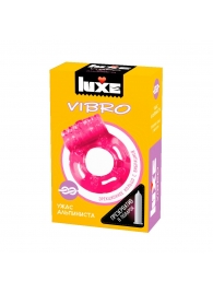 Розовое эрекционное виброкольцо Luxe VIBRO  Ужас Альпиниста  + презерватив - Luxe - в Сызрани купить с доставкой