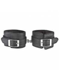 Черные фиксаторы для ног на цепи с мехом внутри - Lux Fetish - купить с доставкой в Сызрани