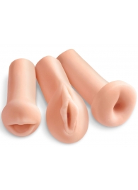 Комплект из 3 мастурбаторов All 3 Holes: вагина, анус, ротик - Pipedream - в Сызрани купить с доставкой