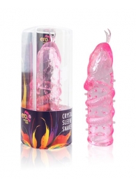 Закрытая рельефная насадка Crystal sleeve snakes в виде змеи с усиками - 14 см. - Erowoman-Eroman - в Сызрани купить с доставкой