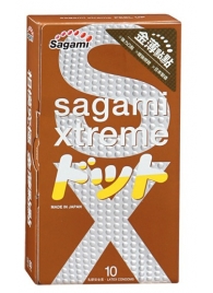 Презервативы Sagami Xtreme FEEL UP с точечной текстурой и линиями прилегания - 10 шт. - Sagami - купить с доставкой в Сызрани