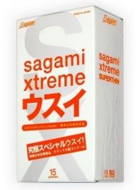 Ультратонкие презервативы Sagami Xtreme SUPERTHIN - 15 шт. - Sagami - купить с доставкой в Сызрани