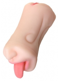 Телесный двусторонний мастурбатор Fruity Tongue - ротик и вагина - ToyFa - в Сызрани купить с доставкой