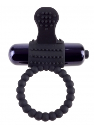 Черное эрекционное виброкольцо Vibrating Silicone Super Ring - Pipedream - в Сызрани купить с доставкой
