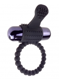 Черное эрекционное виброкольцо Vibrating Silicone Super Ring - Pipedream - в Сызрани купить с доставкой