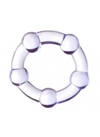 Фиолетовое эрекционное кольцо на пенис с бусинами - Штучки-дрючки - в Сызрани купить с доставкой