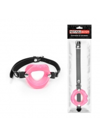 Розовый кляп-губки на черном ремешке - Notabu - купить с доставкой в Сызрани