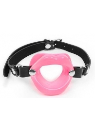 Розовый кляп-губки на черном ремешке - Notabu - купить с доставкой в Сызрани