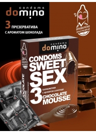 Презервативы для орального секса DOMINO Sweet Sex с ароматом шоколадного мусса - 3 шт. - Domino - купить с доставкой в Сызрани