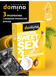 Презервативы для орального секса DOMINO Sweet Sex с ароматом тропических фруктов - 3 шт. - Domino - купить с доставкой в Сызрани