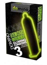 Презервативы DOMINO Neon Green со светящимся в темноте кончиком - 3 шт. - Domino - купить с доставкой в Сызрани