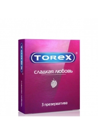 Презервативы Torex  Сладкая любовь  с ароматом клубники - 3 шт. - Torex - купить с доставкой в Сызрани