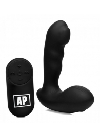 Черный стимулятор простаты Alpha-Pro 7X P-Milker Silicone Prostate Stimulator with Milking Bead - XR Brands - в Сызрани купить с доставкой